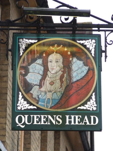 File:Queens head sign - geograph.org.uk - 656186.jpg