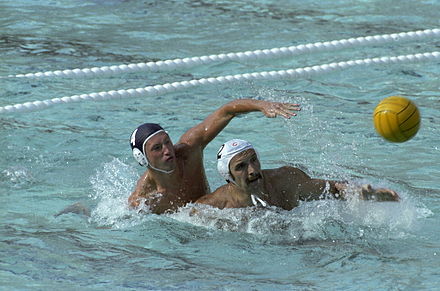 Evgueni Grichine (bonnet noir, URSS) et István Szivós (bonnet blanc, Hongrie), aux Jeux olympiques de 1980.