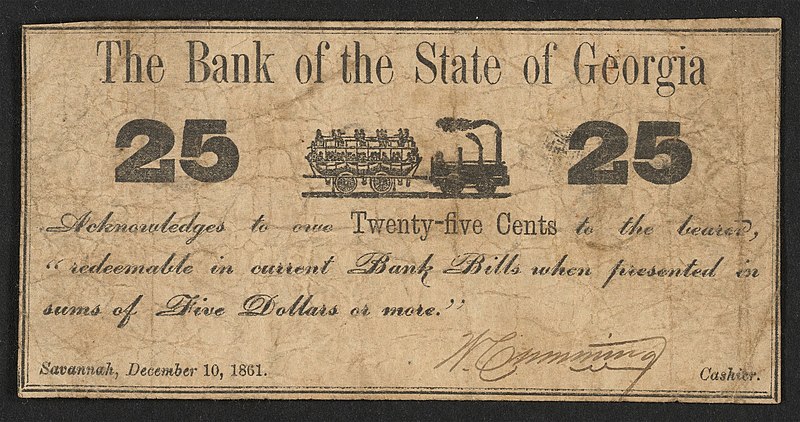 File:Recto Bank of the State of Georgia 25 cents 1861 urn-3 HBS.Baker.AC 1104560.jpeg