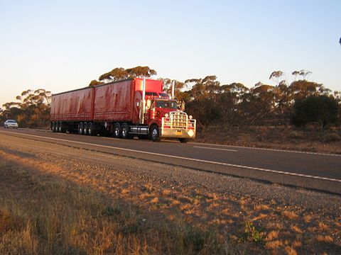 B-double truck on the Sturt Highway