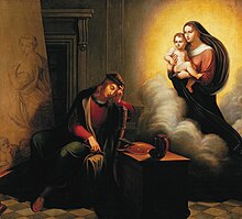 Raphael's dream (1821). Johannes Riepenhausen and Franz Riepenhausen. Riepenhausen Raphael's dream.jpg