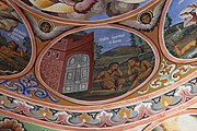 English: Dekorations on the outside of the church in Rila Monastery