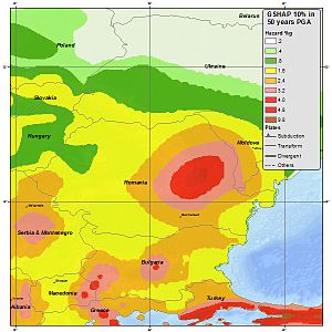 Seismic hazard map of Romania Romania haz.jpg