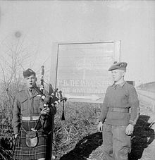 A piper of the Royal Scots in Korea after the Armistice, Christmas 1953 Royal Scots piper 12-1953.jpg