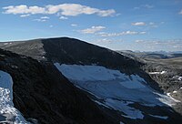 Sørhellhøi og breen i Styggebotn