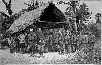 Siamese Army troops in the disputed territory of Laos in 1893