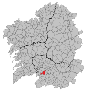 Localização de Celanova na Galiza