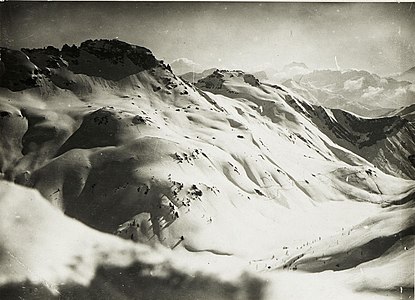 in winter 1917, photo from Col de Bous to Passo Fedaia and Padon