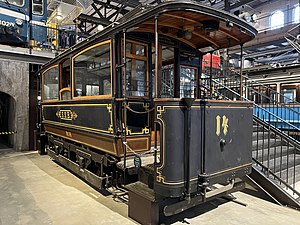 Stockholms Södra Spårvägsaktiebolags elektriska spårvagn nr 14, byggd 1901.
