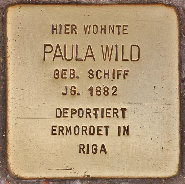 File:Stolperstein für Paula Wild (Erlangen).jpg