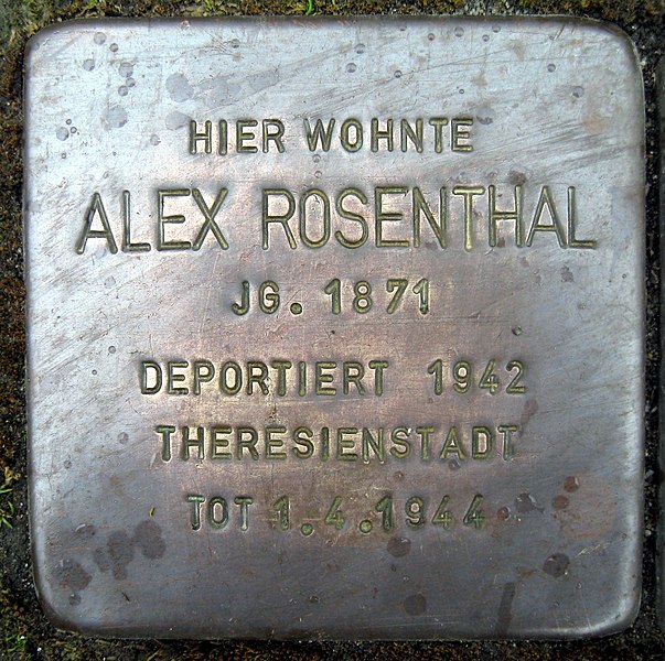 File:Stolpersteine Dortmund Sölder Kirchweg 27 Alex Rosenthal.jpg