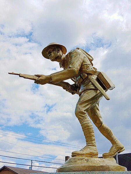 Statue on the Stowe Township World War I memorial