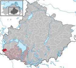 Elhelyezkedése Mecklenburg-Elő-Pomeránia térképén