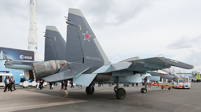 Sukhoi Su-35S at Paris Air Show 2013.