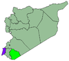 ירוק בהיר: מחוז א-סווידאא; סגול: רמת הגולן