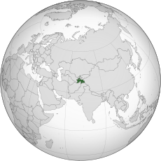 Tajikistan on the world map