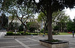 Friendship Hall seen through the Quad