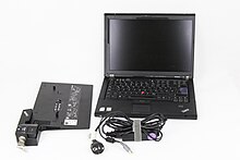 Thinkpad T61 with docking station.jpg