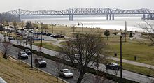 Three bridges over the Mississippi, view from Tom Lee Park (2007) Tom Lee Park.JPG