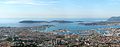 View of downtown Toulon and Mediterranean Sea from Mount Faron
