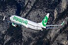 Start einer Boeing 737 der Transavia in Innsbruck (Bild vom 1. Februar 2020) KW 41 (ab 4. Oktober 2020)