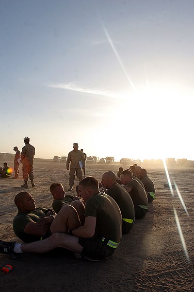 File:U.S. Marines perform situps during a physical fitness test March 17, 2010, at Camp Leatherneck, Afghanistan 100317-M-QQ833-050.jpg