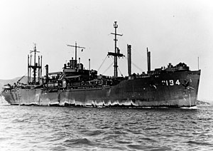 USS Bland (APA-134) underway, circa 1945-1946 (NH 83472).jpg