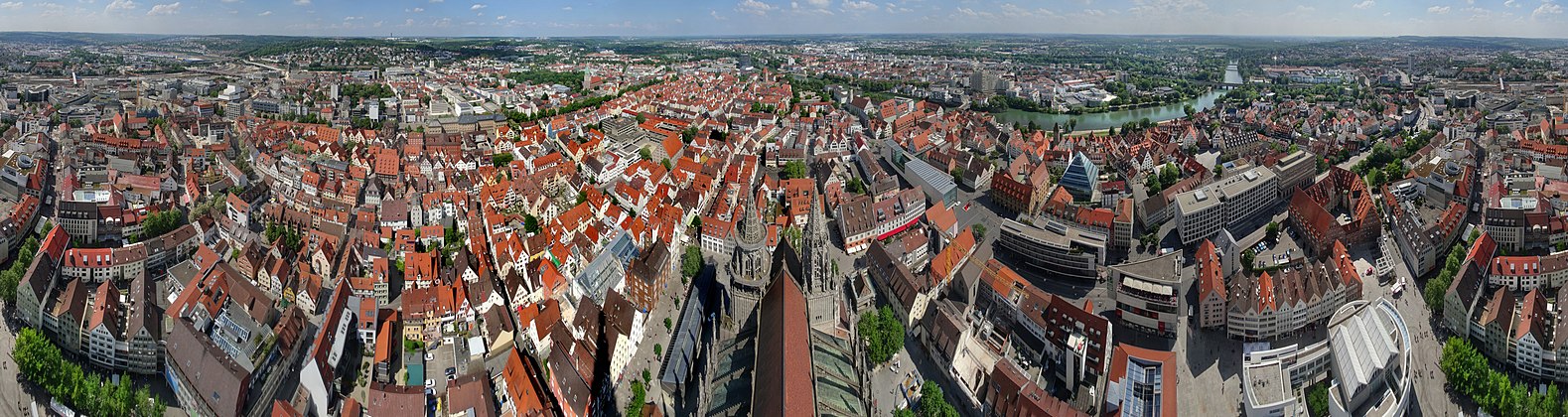 360°-Panorama vom Turm des Ulmer Münsters