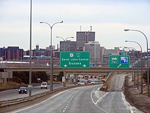 View from New Brunswick Route 1, looking north-east. Uptown Saint John, from Bridge.jpg