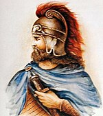 Vardan Mamikonian died in 451 while leading the Armenians at the Battle of Avarayr, which ultimately secured their right to practice Christianity Vardan Mamigonian.jpg