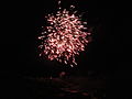 The fireworks display after Ventnor Carnival 2011, along the seafront at Ventnor, Isle of Wight.