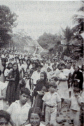 Procesión con la virgen del Carmen en 1940.