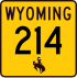 Wyoming Highway 214 Markierung