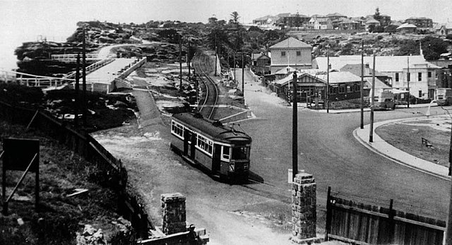 Former tram terminus, Gap Park, c1949