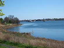 Westchester Creek, looking north-east from Clason Point Park