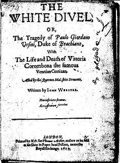 <i>The White Devil</i> 1612 tragedy by John Webster
