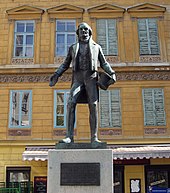 Statue of Nestroy, near Nestroyplatz, Vienna