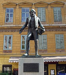 Statue of Nestroy, near Nestroyplatz, Vienna (Source: Wikimedia)