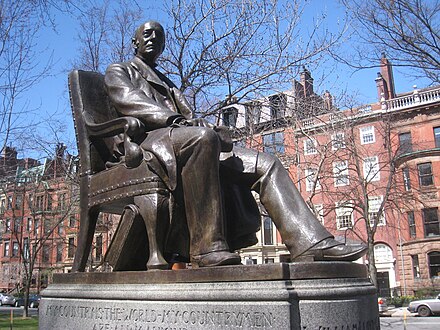 Memorial to Garrison on the mall of Commonwealth Avenue, Boston