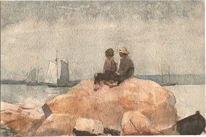 File:Winslow Homer - Two boys watching schooners.jpg
