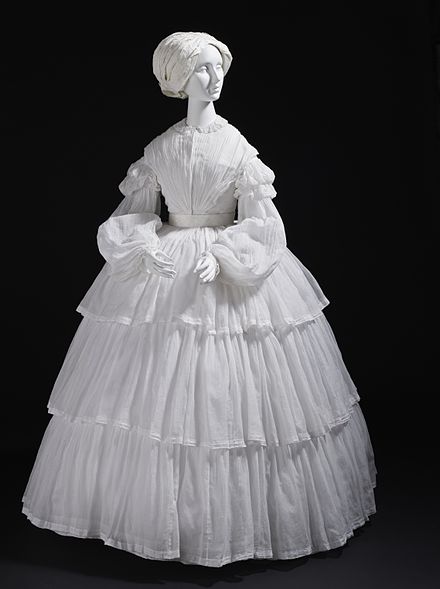 Woman's muslin dress c. 1855