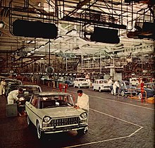 Fiat assembly line in 1961 Workers in Fiat factories, Turin.jpg