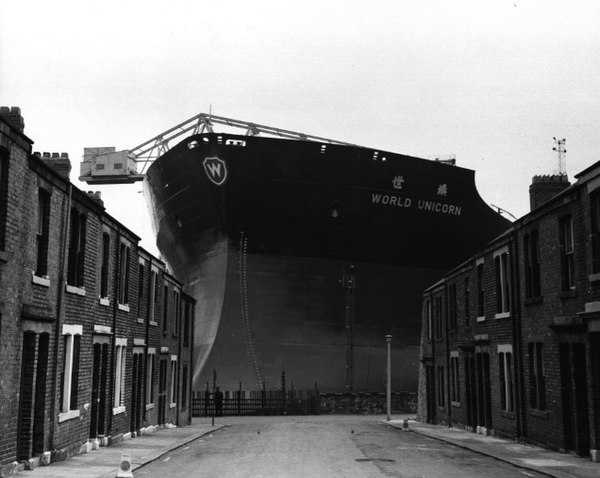 World Unicorn, built by Swan Hunter at the Wallsend shipyard, Tyneside in 1973.