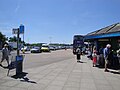 Yarmouth, Isle of Wight bus station, seen during the Old Gaffers Festival 2011.