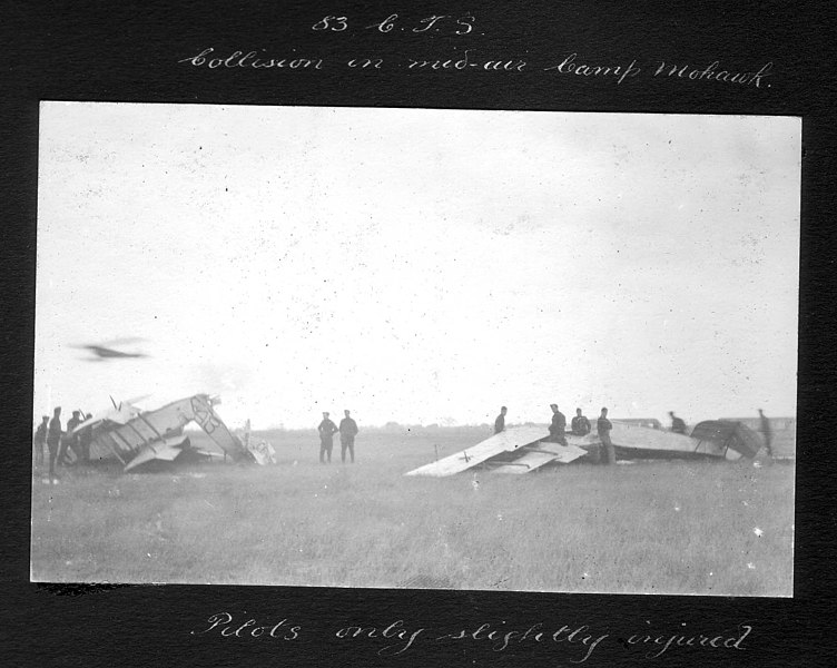 File:"83 C.T.S. Collision in mid-air Camp Mohawk. Pilots only slightly injured" (3328549521).jpg