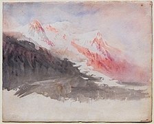 Mont Blanc and the Glacier des Bossons from above Chamonix, dawn - William Turner - Tate Britain