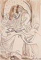 English: Sewing woman (circa 1891, ink on paper) Français : Femme cousant (vers 1891, encre sur papier)