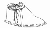 Line drawing of a right shoe