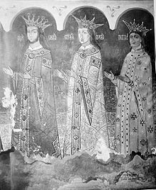 István édesapjával, III. Bogdánnal és féltestvérével, IV. Péterrel (XVI. századból, Szent Miklós templom, Dorohi)