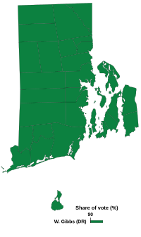 1822 Rhode Island gubernur hasil pemilihan peta oleh kotamadya.svg